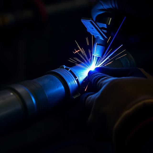 TIG suvirinimas ant vamzdžio jungties